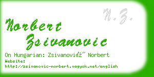 norbert zsivanovic business card